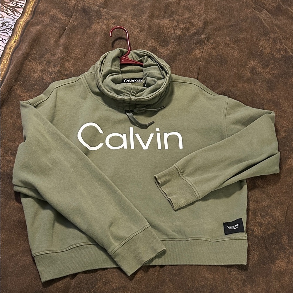 FINAL SALE DROP- Calvin Klein Women’s Olive Performance Sweatshirt